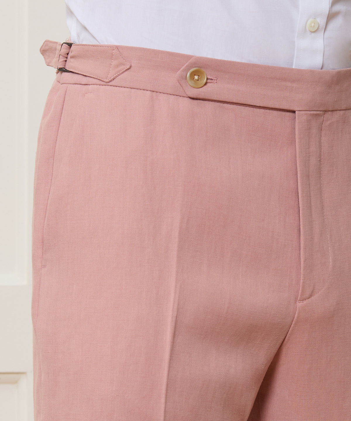 Italian Sueded Linen Side Tab Trouser