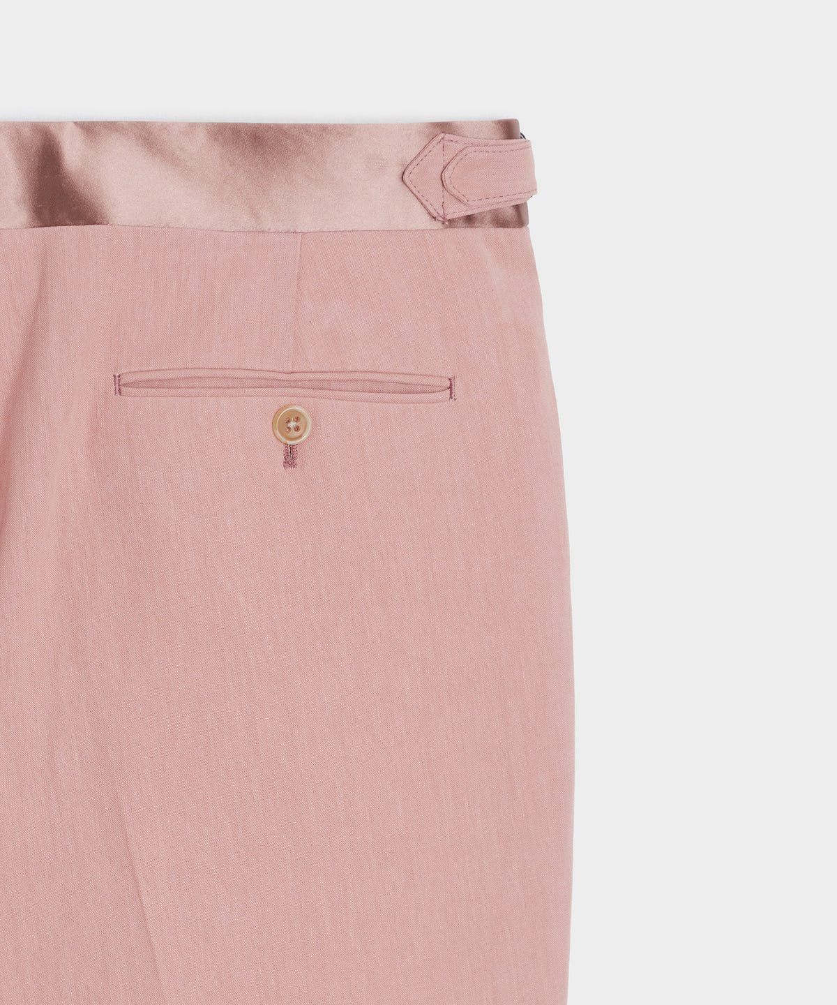 Relaxed Italian Sueded Linen Tuxedo Trouser