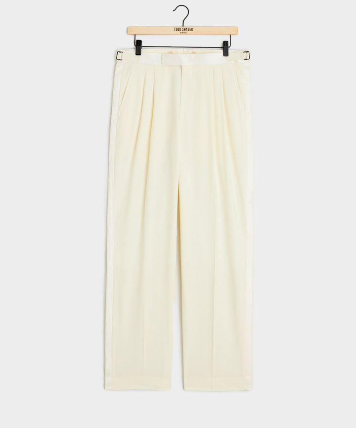 Relaxed Italian Wool Tuxedo Trouser