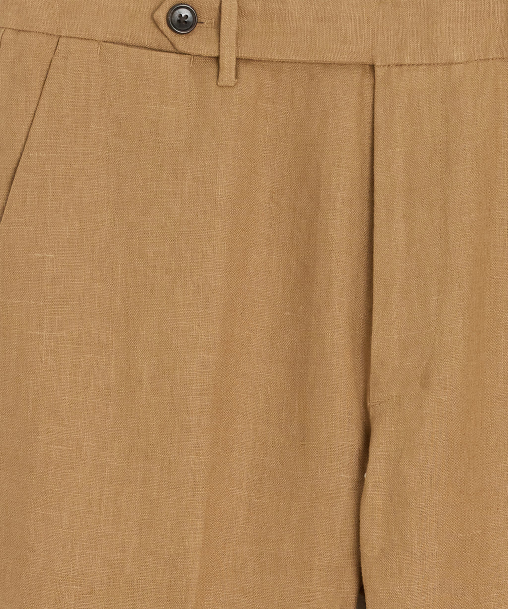 Straight Fit Linen Tab Trouser