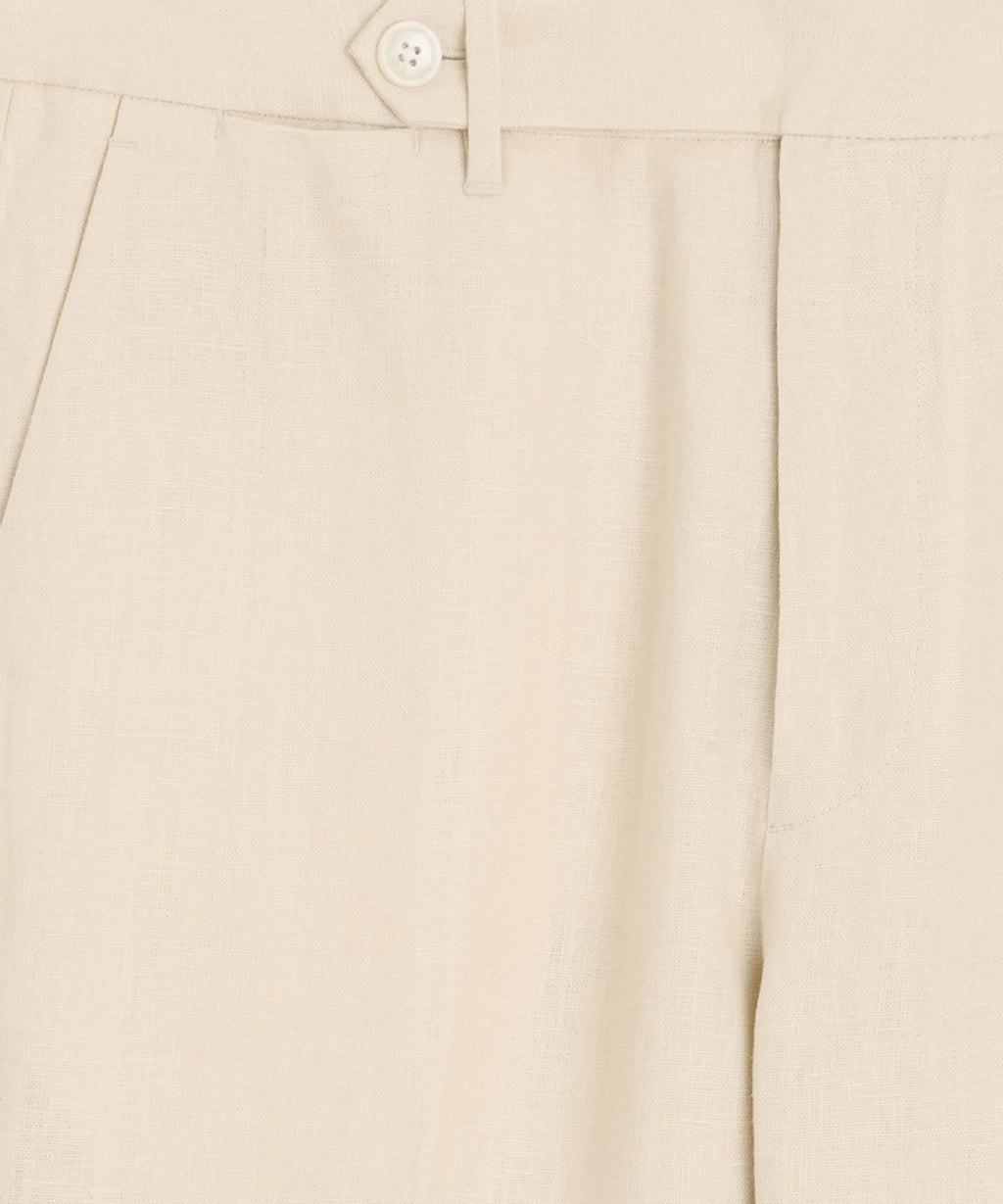 Straight Fit Linen Tab Trouser