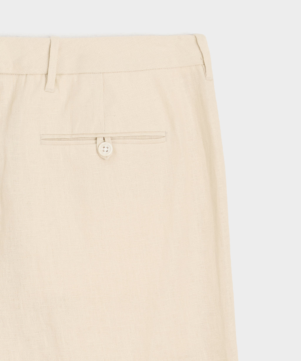 Straight Fit Linen Tab Trouser