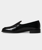 Jacques Solovière Leather Croc Stamp Loafer