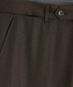 Italian Cavalry Twill Sutton Trouser in Brown