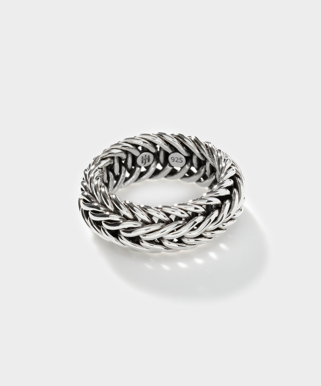 John Hardy Wide Kami Chain Sterling Silver Band Ring