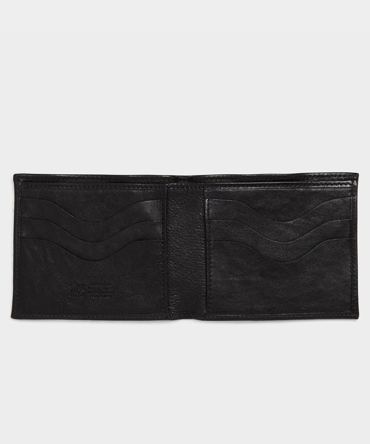 Il Bisonte Leather Bi-fold Wallet in Black