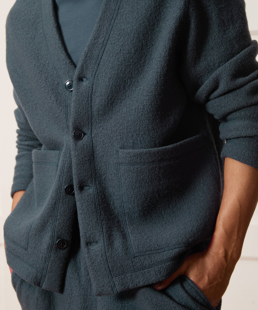 Italian Boiled Wool Cardigan