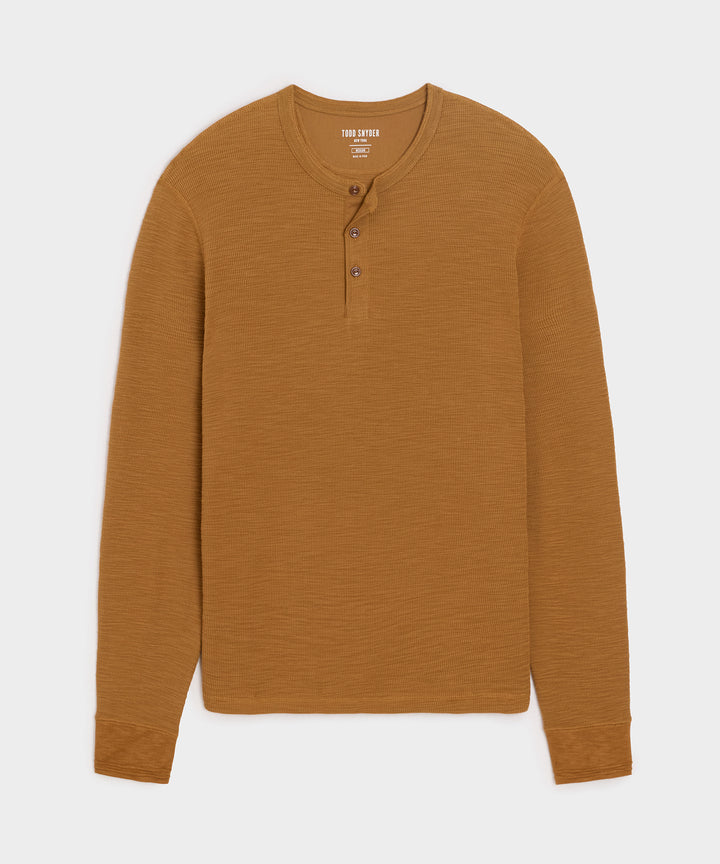 Lightweight Mini Waffle Henley