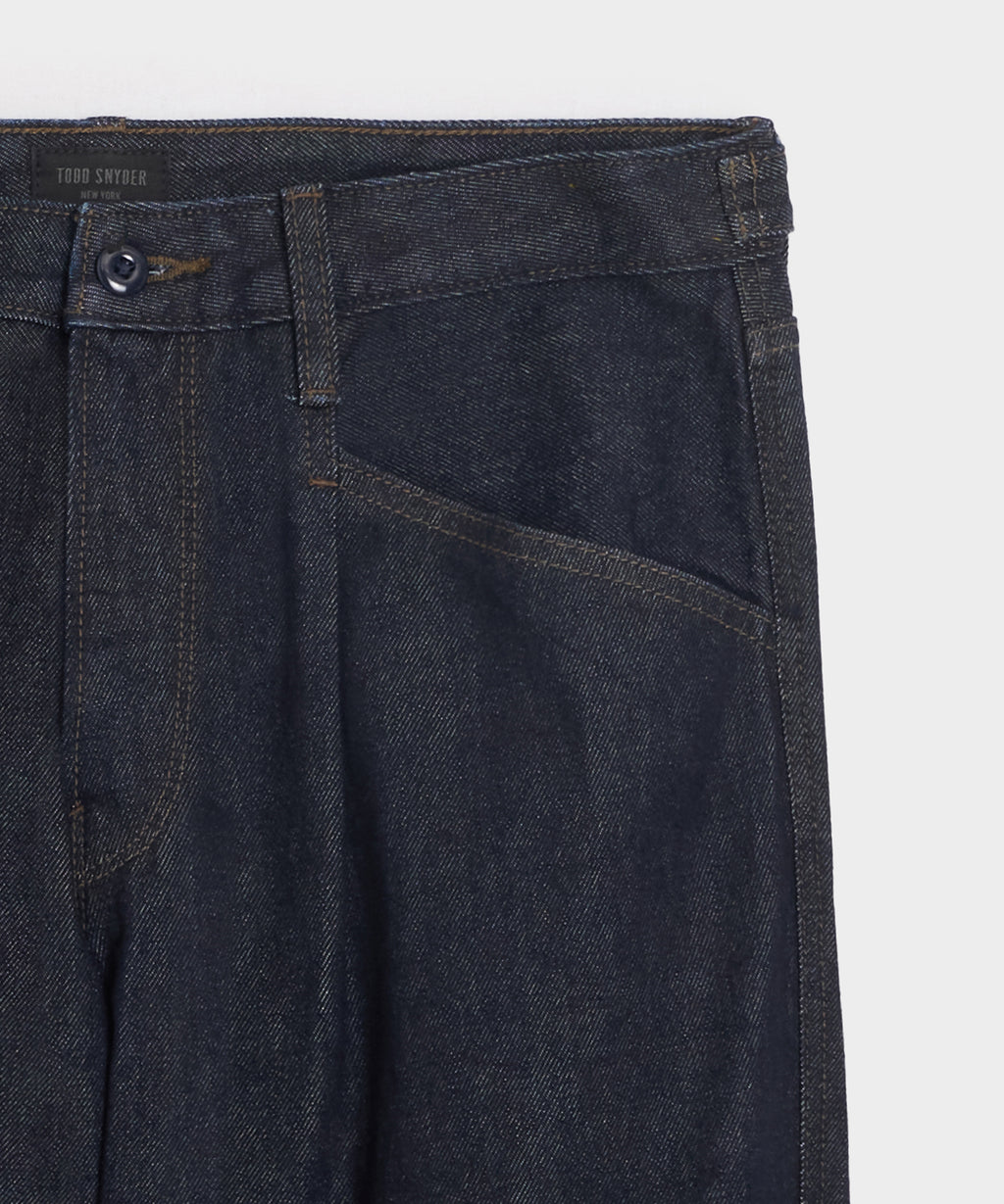 Pleated Welder Jean in Indigo