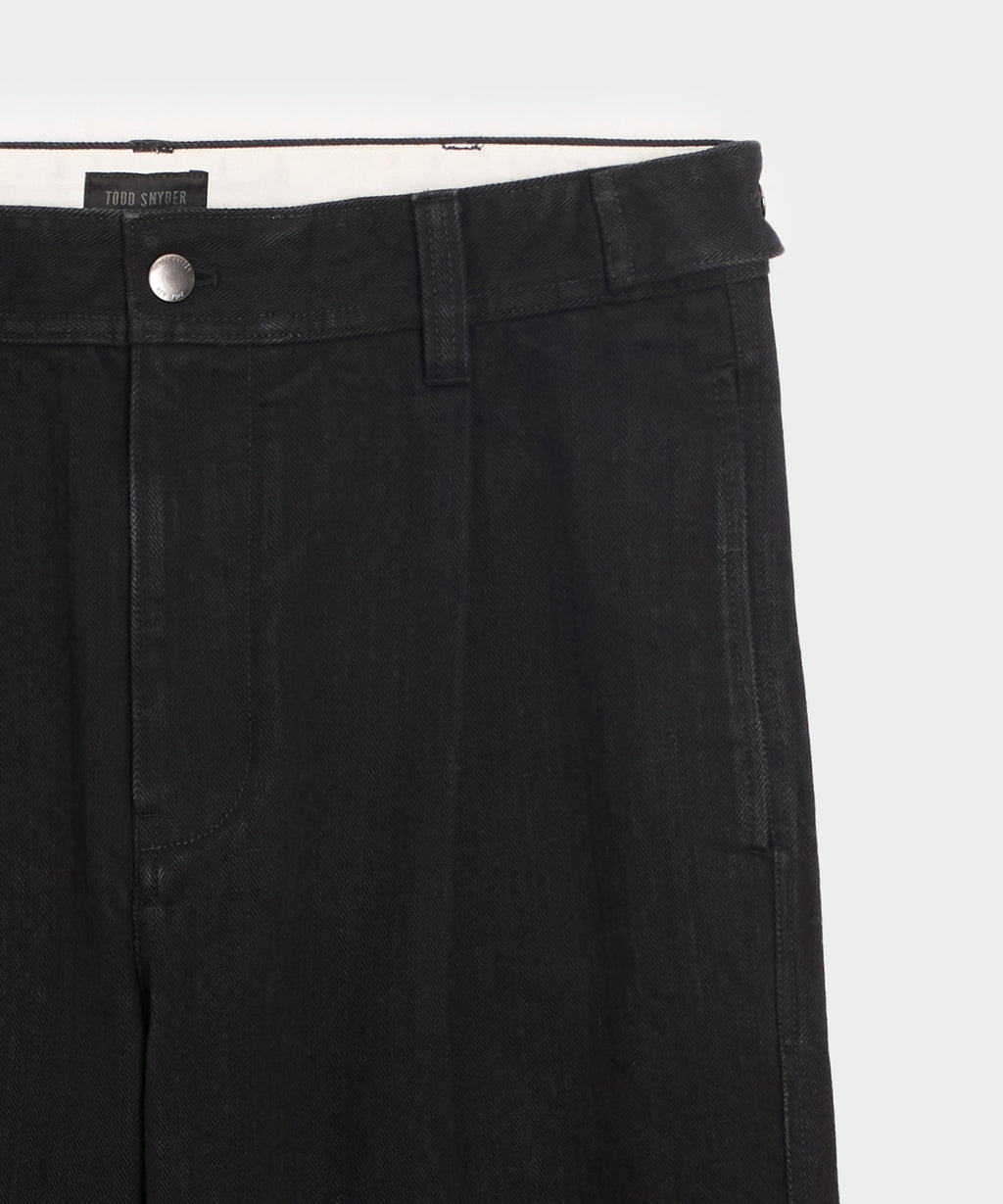 Pleated Utility Jean in Black