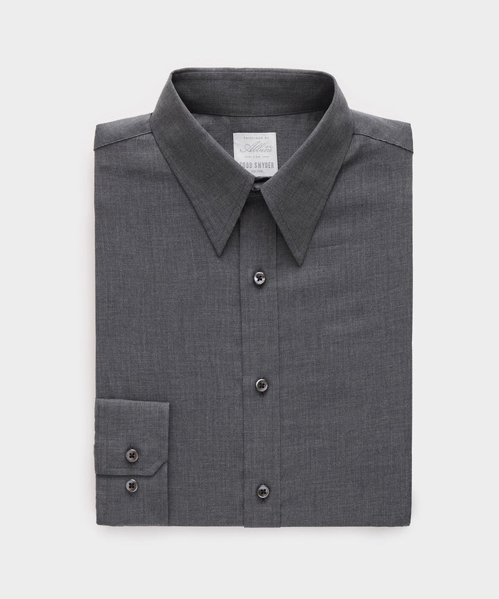 Italian Featherweight Flannel Long Point Collar Dress Shirt