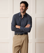 Italian Featherweight Flannel Long Point Collar Dress Shirt