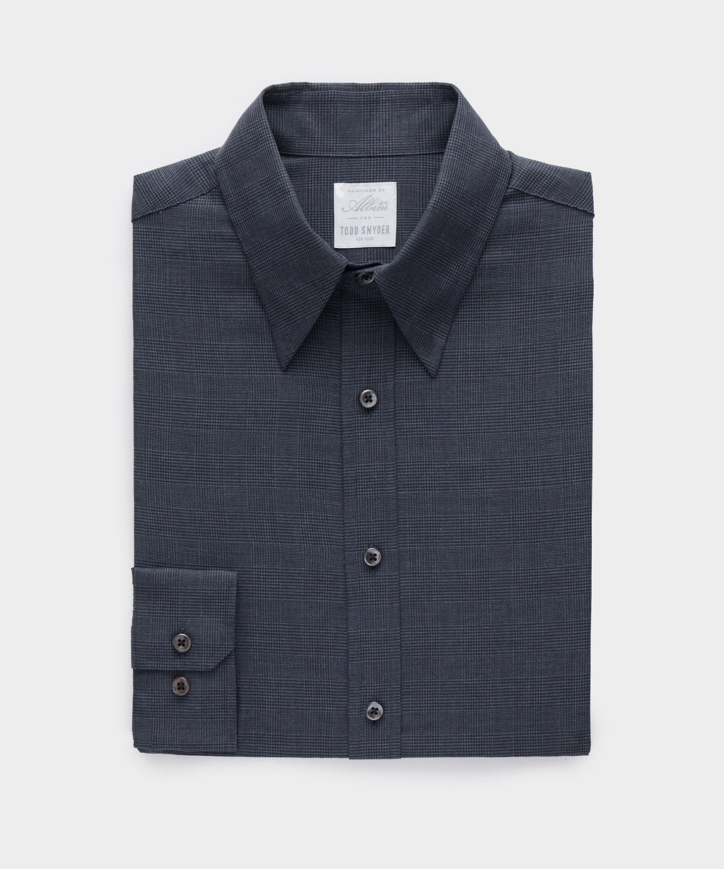 Italian Featherweight Flannel Long Point Collar Dress Shirt