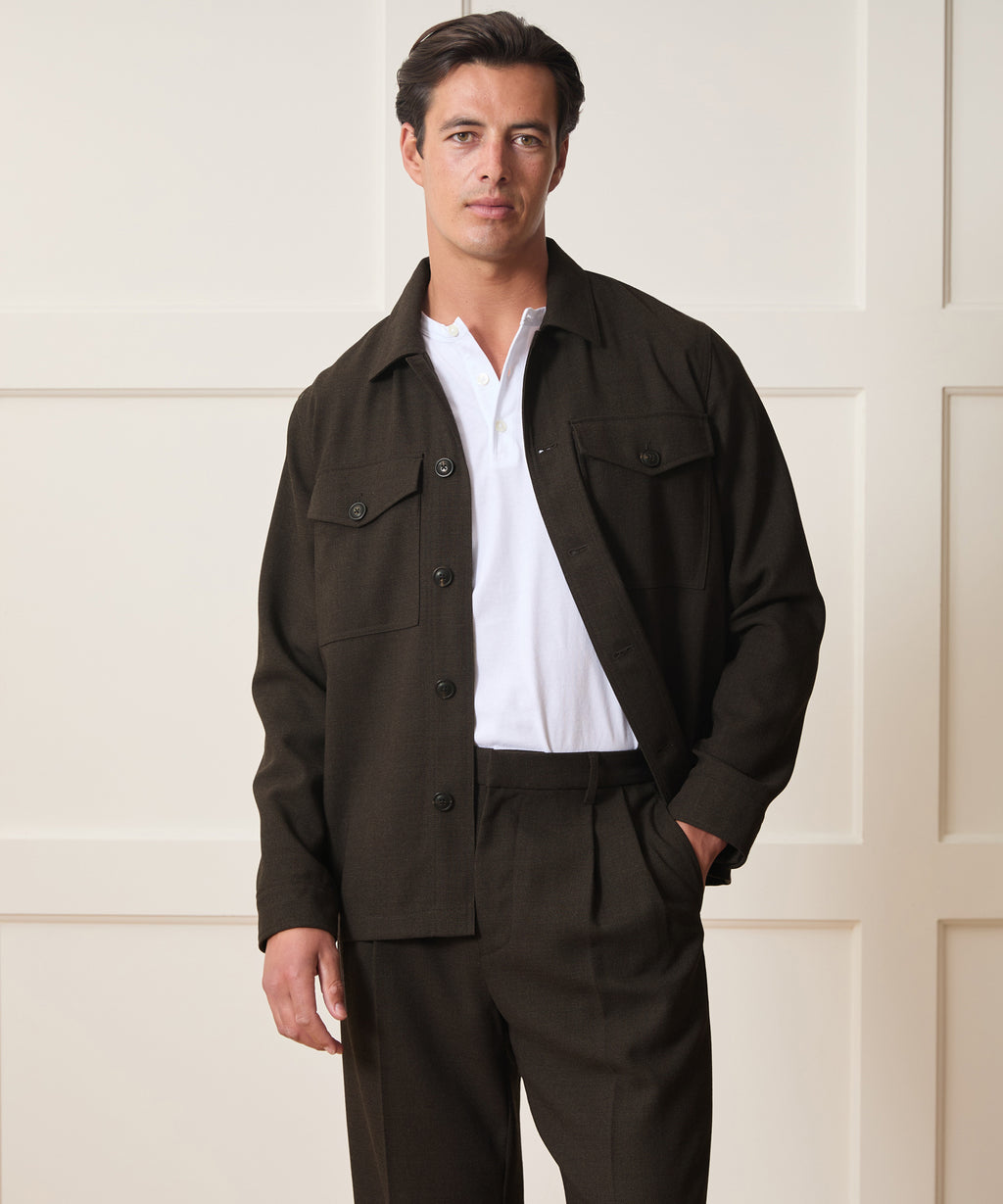 Italian Wool Military Overshirt