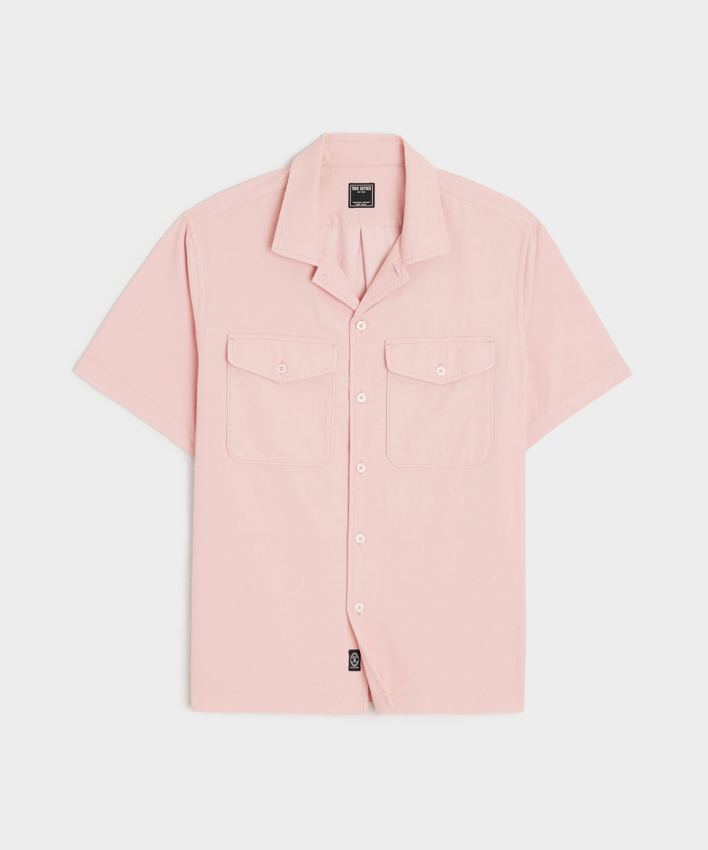 Corduroy Panama Shirt in Shell Pink