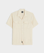 Linen Panama Shirt in Sand Dollar