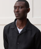 Cropped Sea Soft Irish Linen Camp Collar Shirt