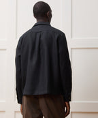Cropped Sea Soft Irish Linen Camp Collar Shirt