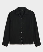 Cropped Sea Soft Irish Linen Camp Collar Shirt