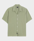 Relaxed Basketweave Camp Collar Shirt