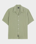 Relaxed Basketweave Camp Collar Shirt
