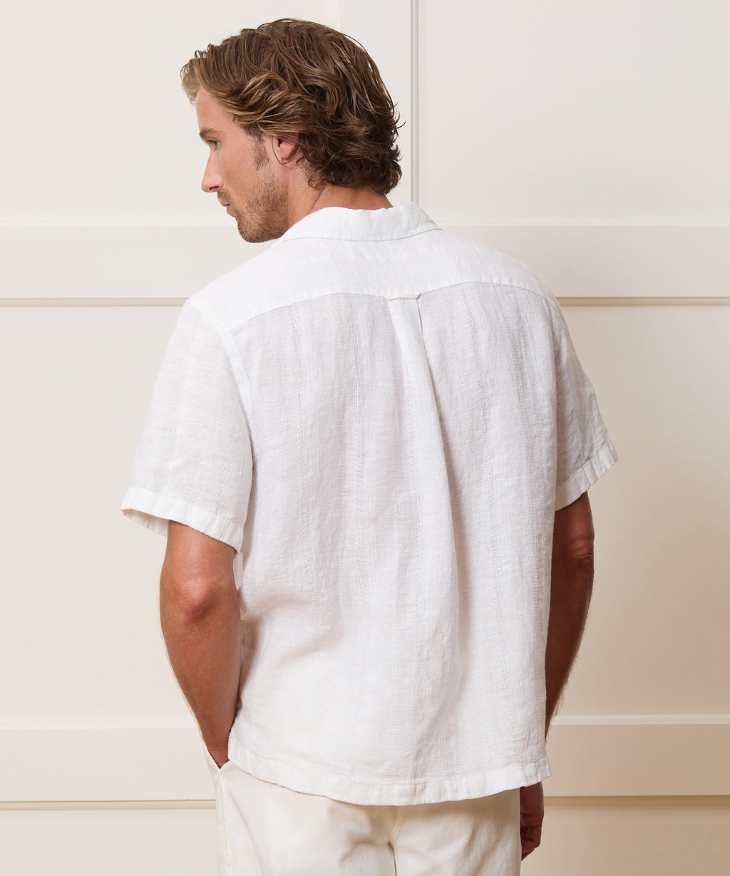 Textured Linen Capri Shirt