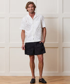 Cropped Cotton Camp Collar Shirt
