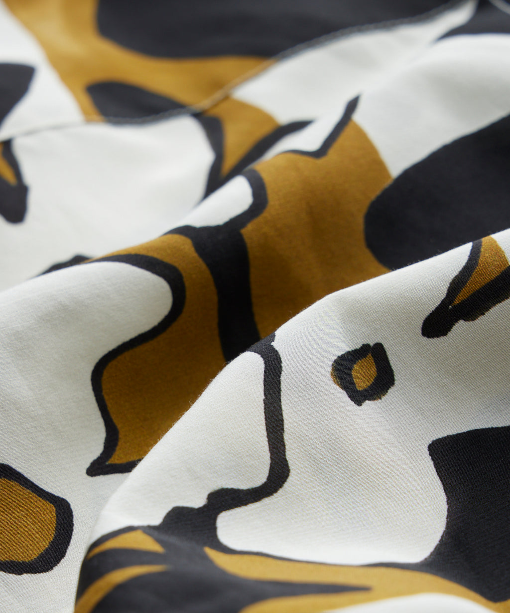 Cropped Silk-Cotton Camp Collar Shirt