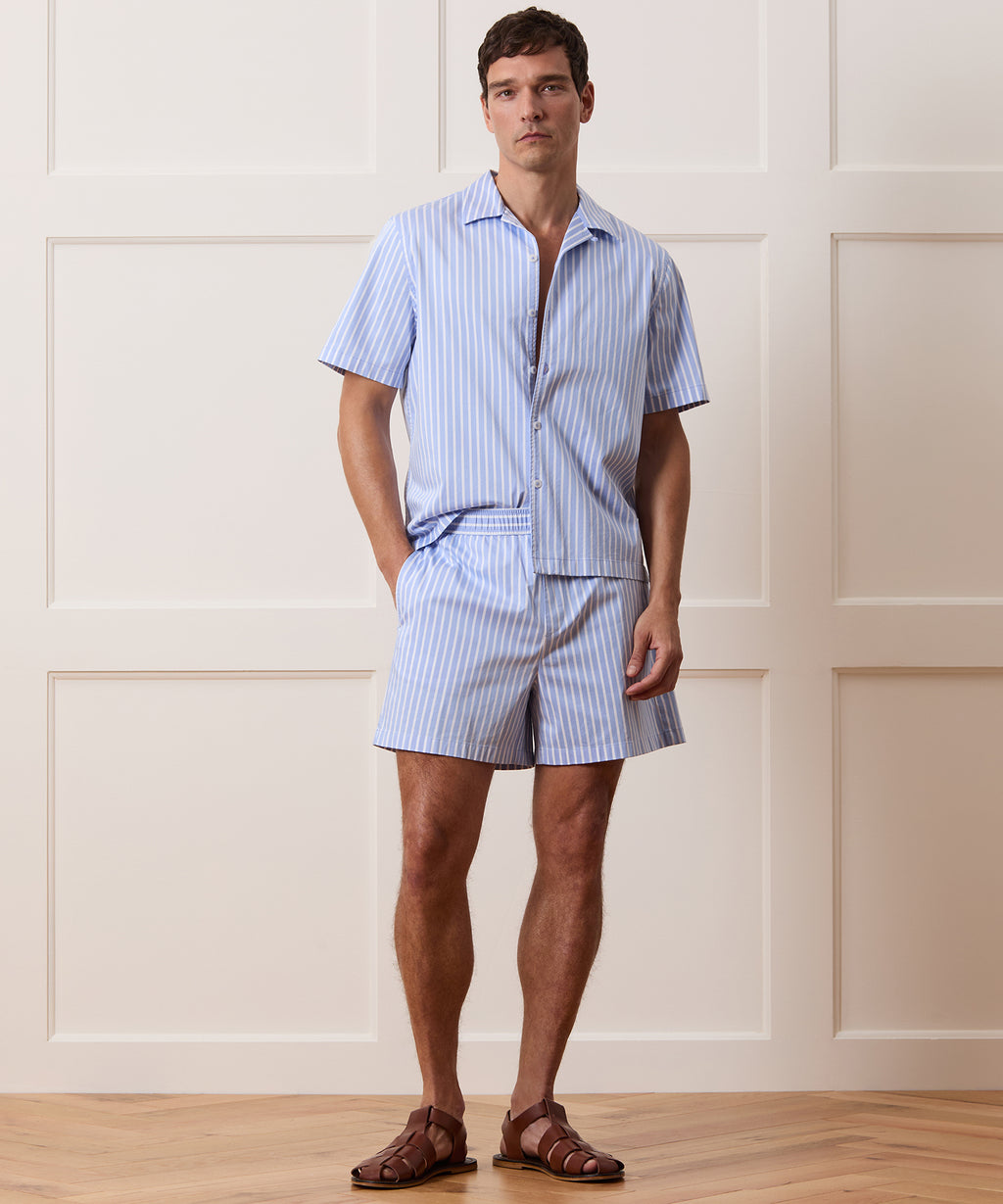 5" Striped Poplin Short