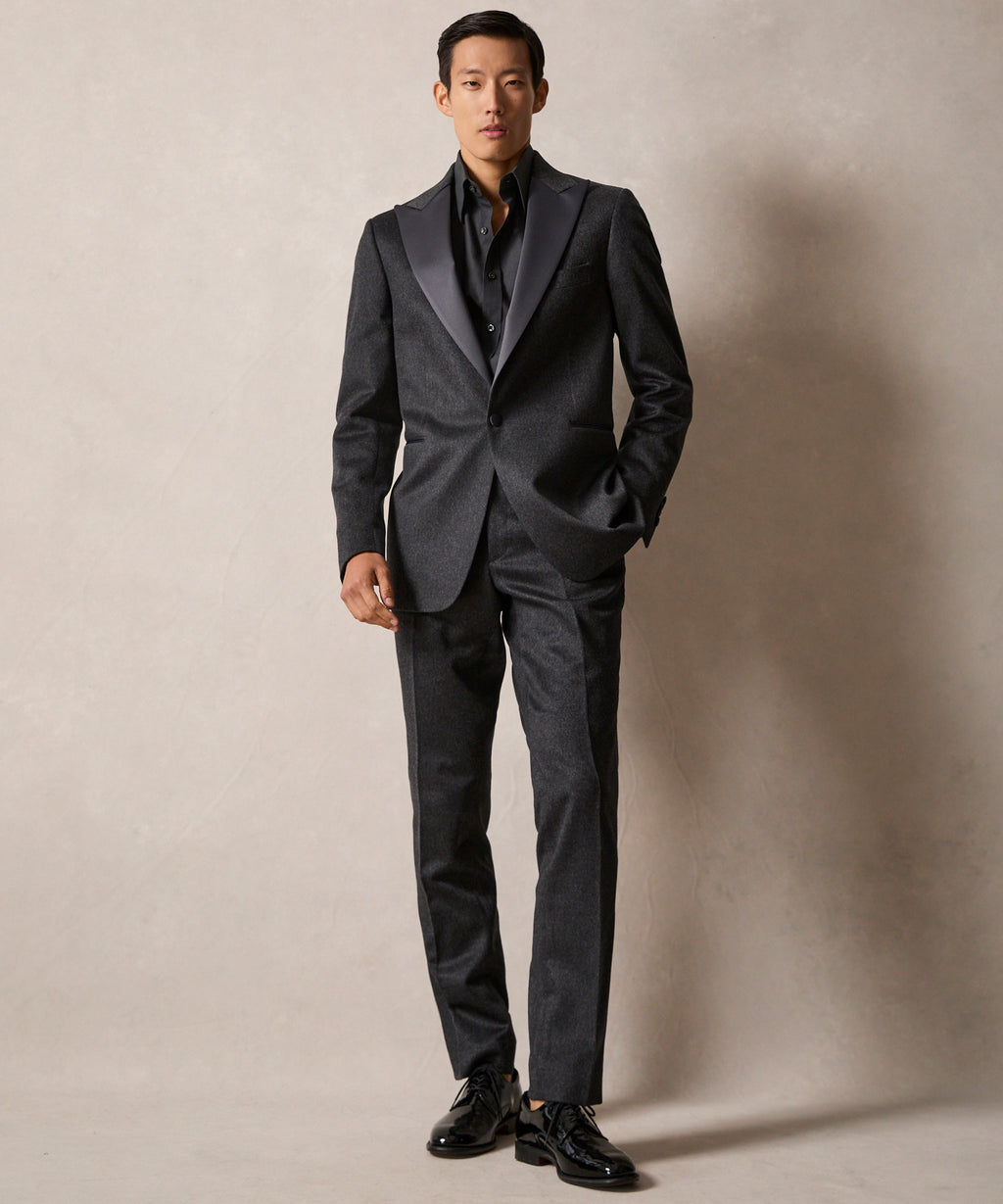 Slim Italian Cashmere Tuxedo Trouser