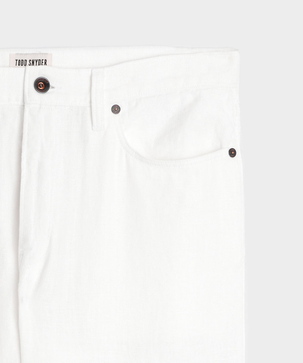 Straight Fit 5-Pocket Linen Pant