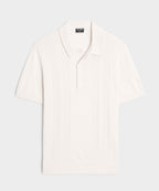 Silk-Cotton Ribbed Sweater Polo