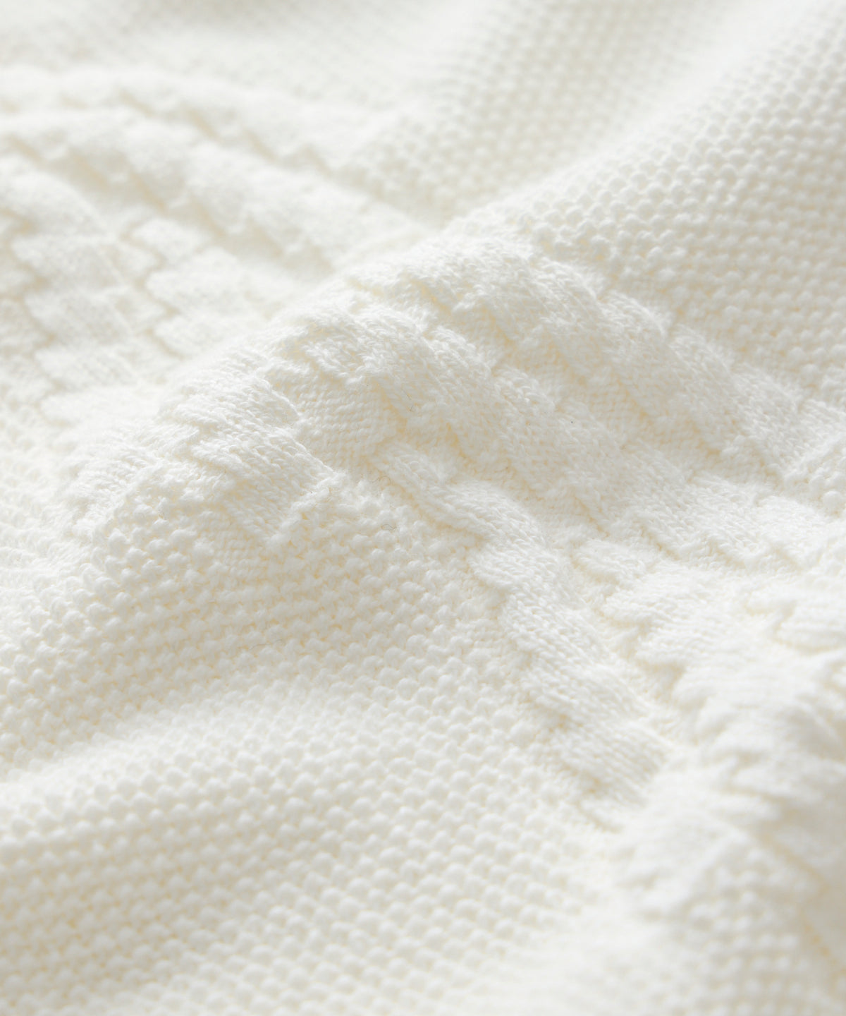 Cotton V-Neck Fisherman Sweater