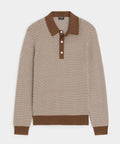 Silk-Cotton Geo Sweater Polo