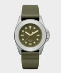 UNIMATIC U4S Classic Military Watch in Olive with silver dial
