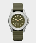 UNIMATIC U4S Classic Military Watch in Olive with silver dial