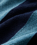 Silk-Cotton Striped Full-Placket Sweater Polo