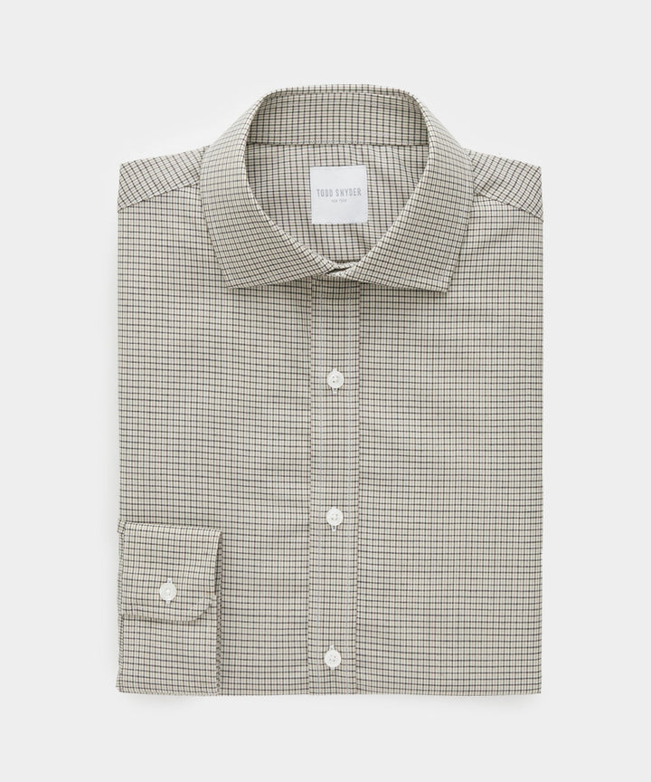 Brown Tattersall Merino Dress Shirt