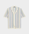 Cotton Silk Stripe Bungalow Polo in Dusty Lavender