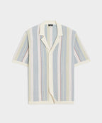 Cotton Silk Stripe Bungalow Polo in Dusty Lavender