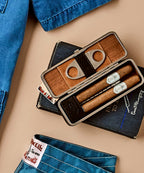 F. Hammann Dual Cigar Leather Humidor