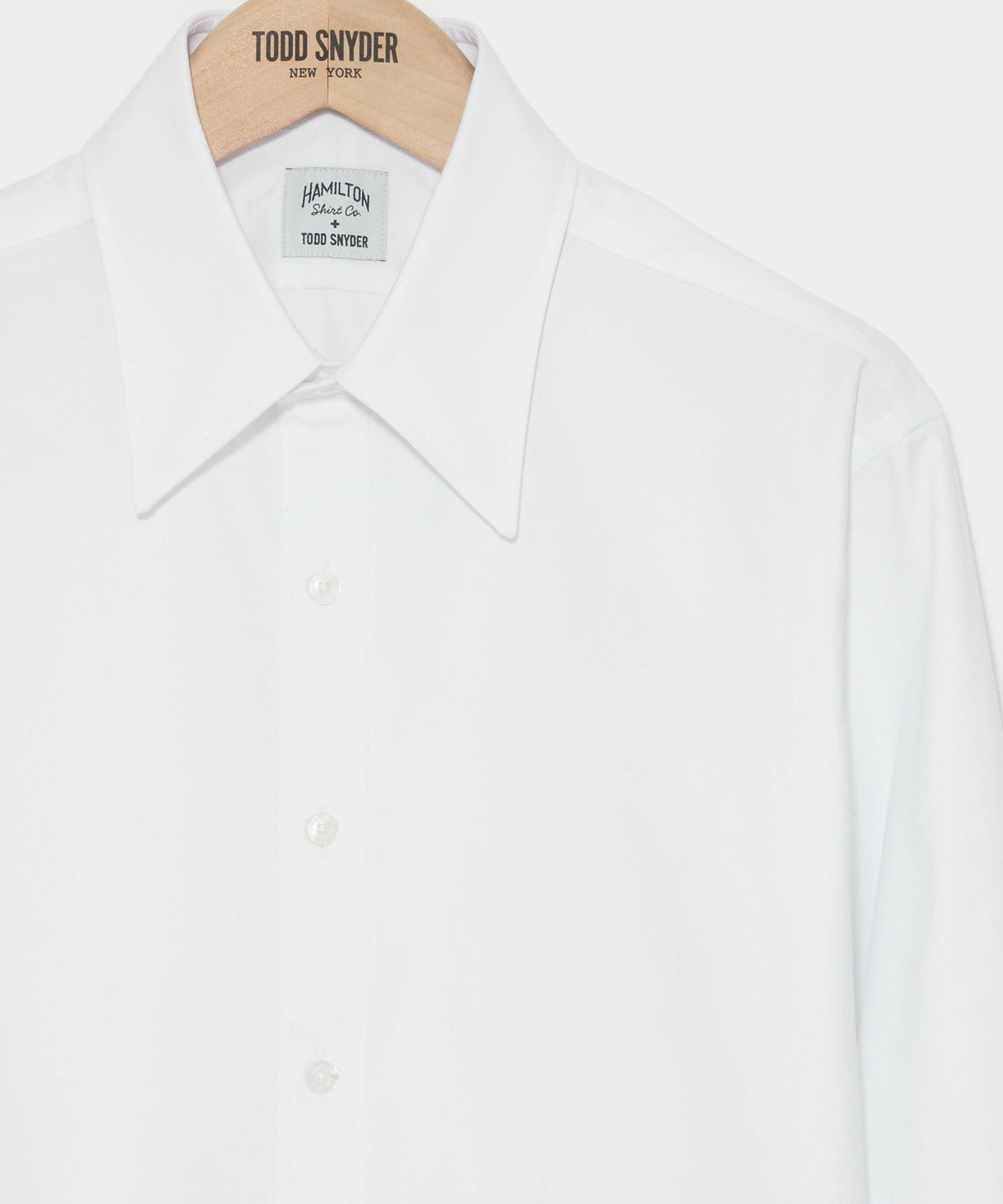 Hamilton + Todd Snyder Long Point Collar Shirt in White