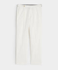 Lightweight Cotton Side Tab Trouser in White