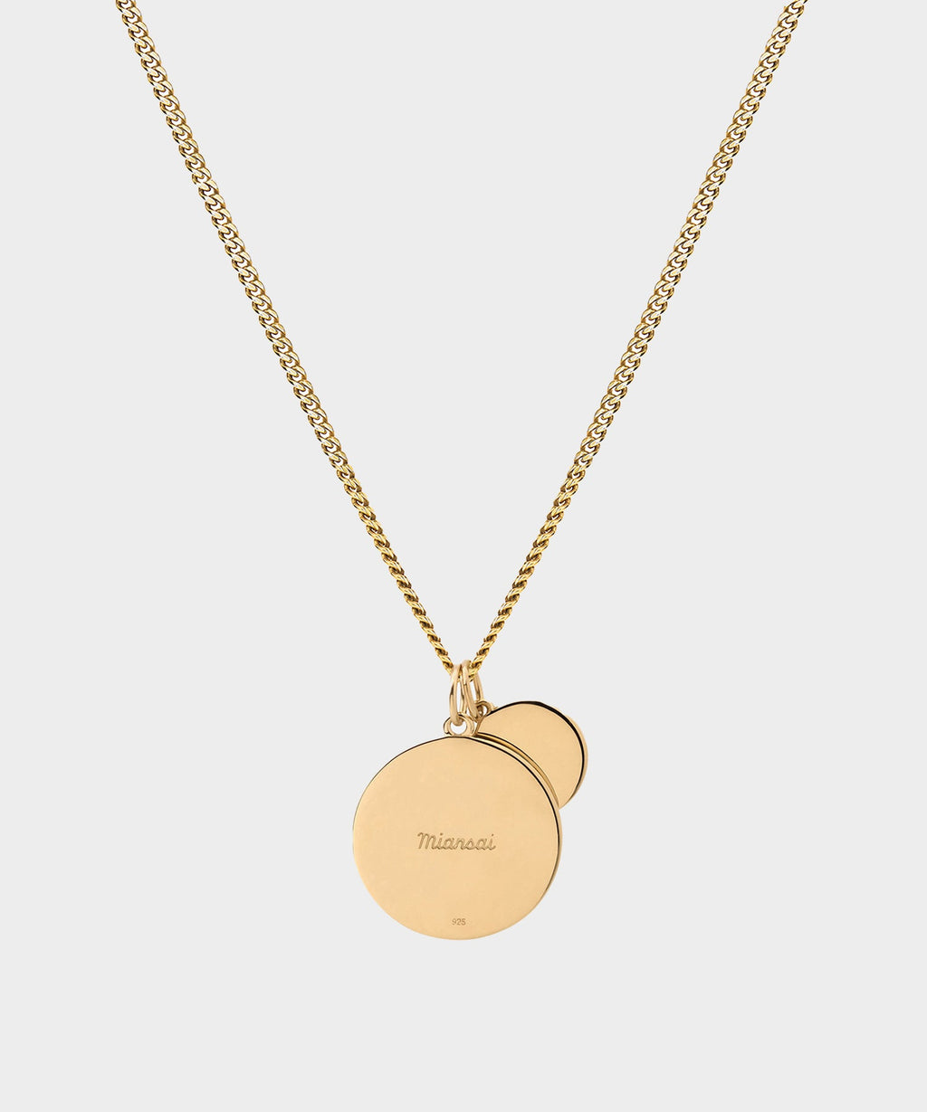 Miansai Saint Christopher Surf Necklace in Green/Gold