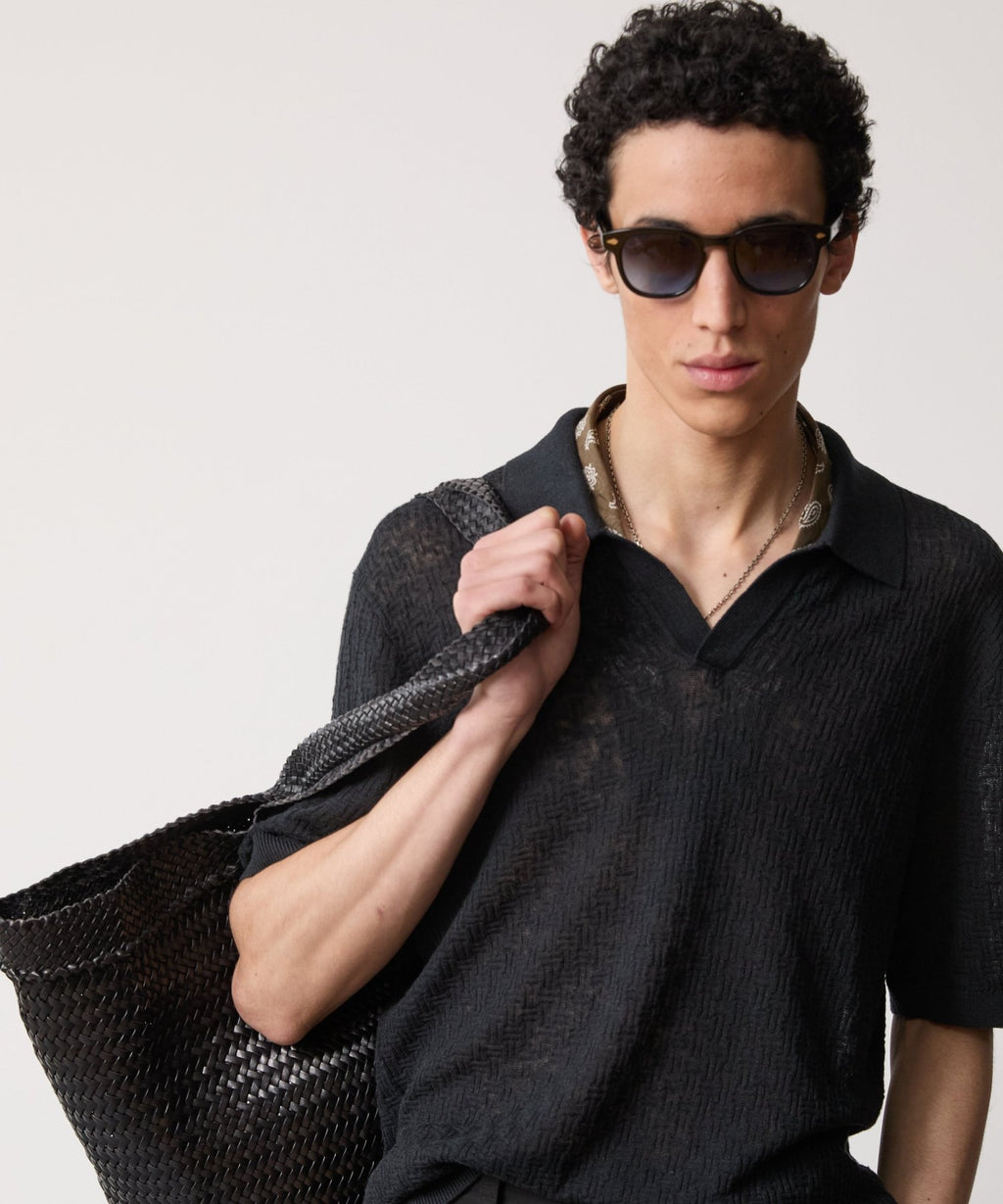 Textured Linen Montauk Sweater Polo
