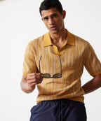 Textured Silk-Cotton Montauk Sweater Polo