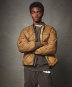 *Holding for F23* Italian Quilted Down Snap Bomber in Camel