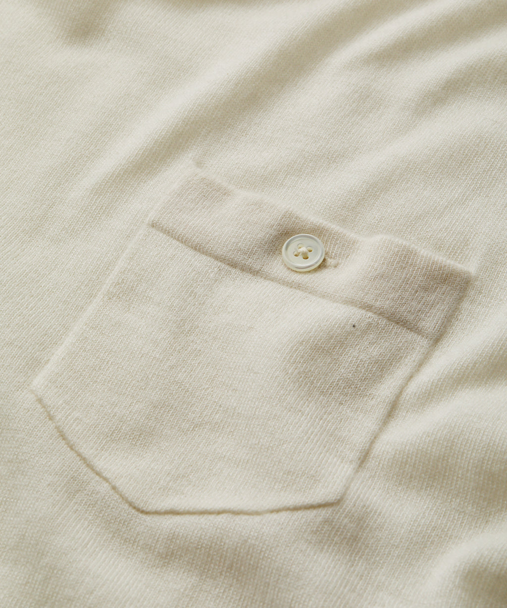 Premium Cashmere Pocket Tee in Bisque
